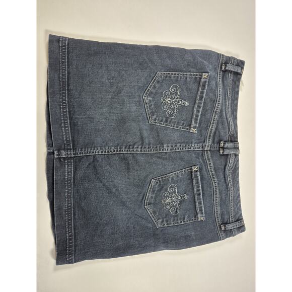 VTG Tommy Hilfiger Denim Skirt Dark Wash Women's Size 12 Classic Preppy Y2K EUC - Picture 2 of 5